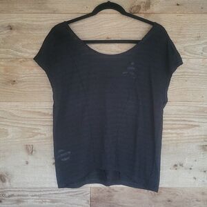 BCBGeneration Black Shadow Stripe Tee Size Small